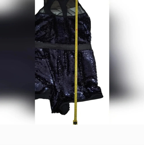 Asos Women's Blue Dressy Sequin Pull On Sleeveless Short Romper, 12 - Picture 7 of 10